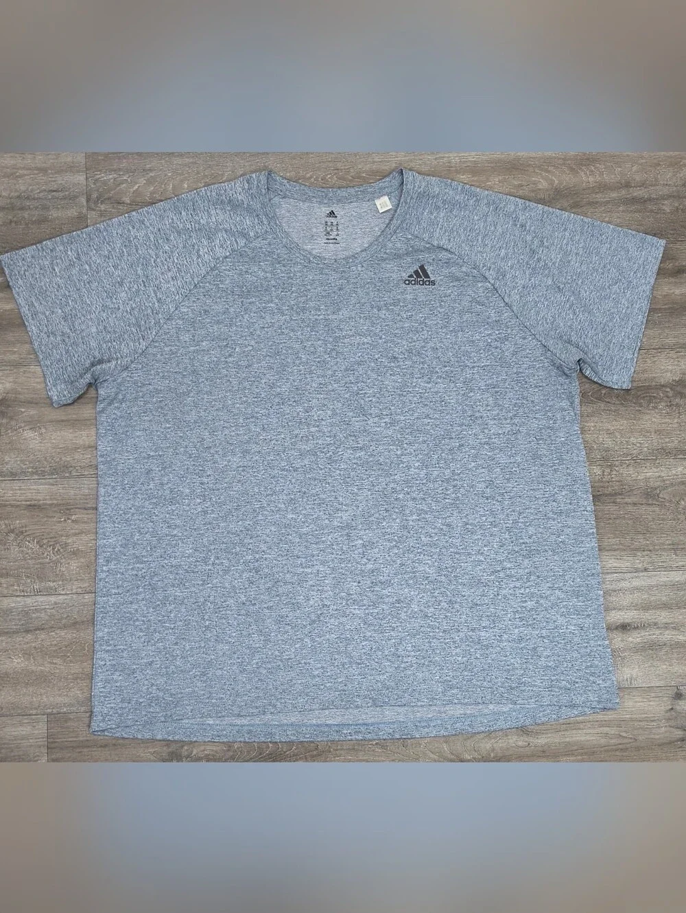 adidas Men’s Climalite Heather Blue Athletic Tee-Size 2XL